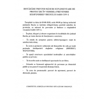 HOTĂRÂRE PRIVIND MĂSURI SUPLIMENTARE DE PROTECȚIE ÎN VEDEREA PREVENIRII RĂSPÂNDIRII VIRUSULUI SARS COV- 2
